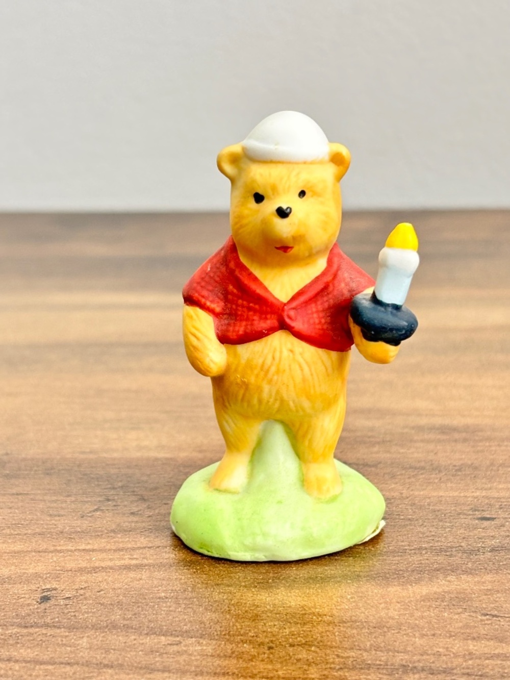 Walt Disney Co Winnie The Pooh Ceramic Figurine Candle Nightcap Willits 1988 Vtg